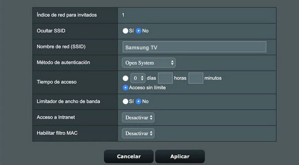 Configura una red separada