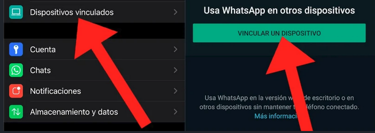Dispositivos vinculados en la configuración de WhatsApp
