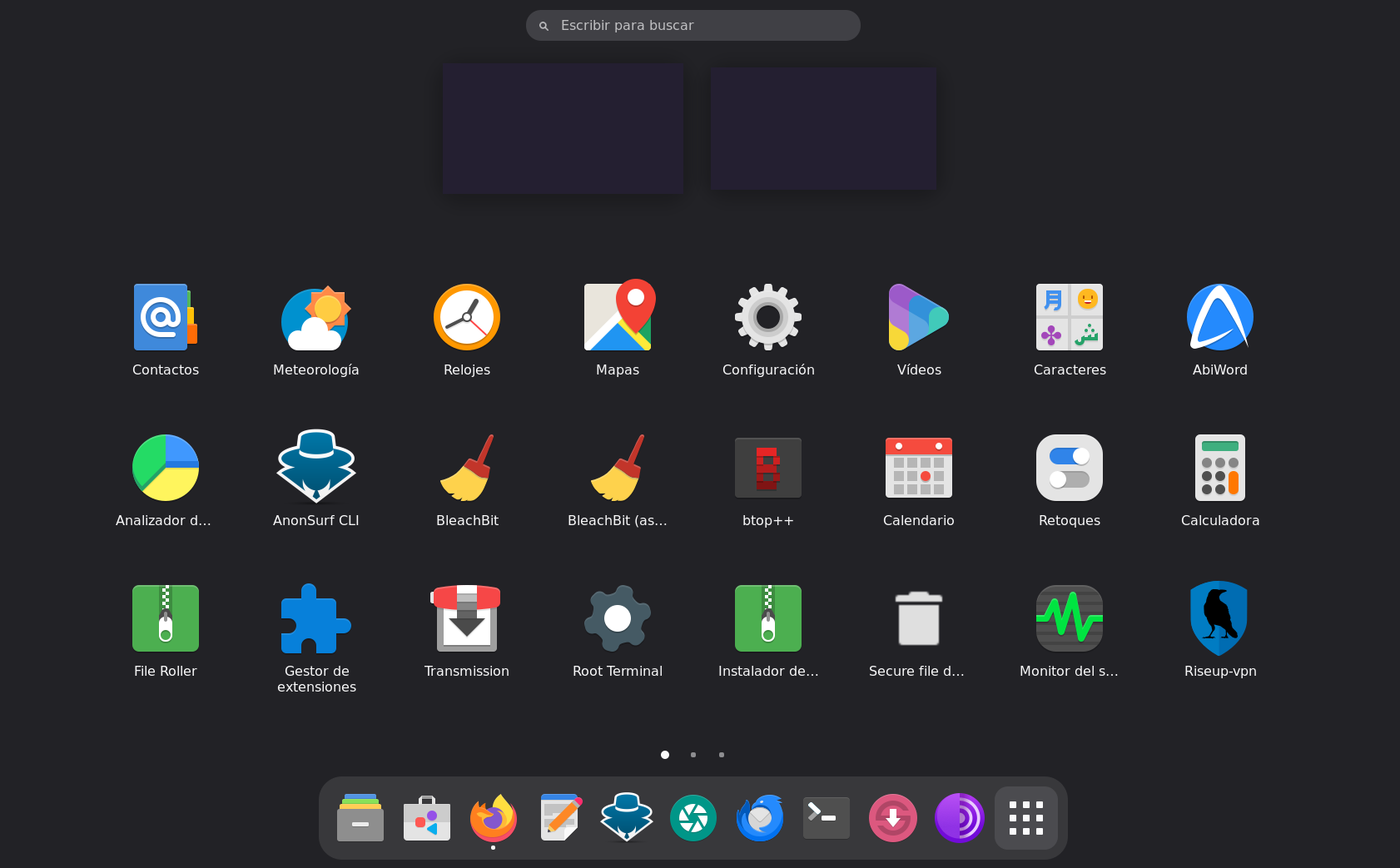 Parrot Security con escritorio Gnome
