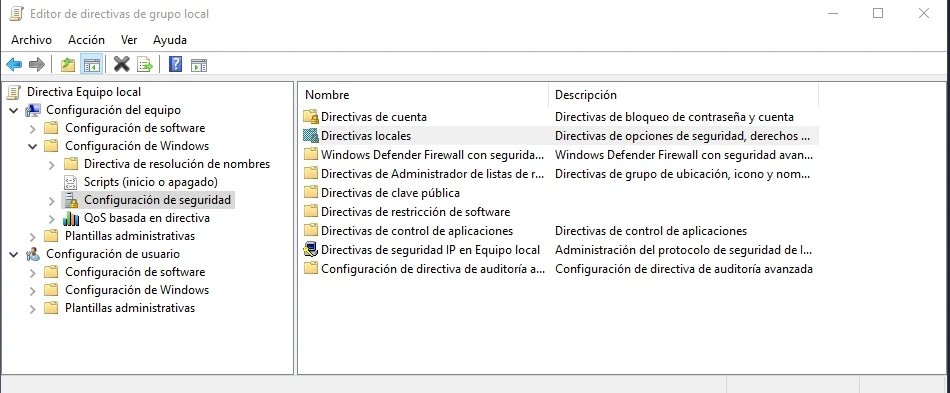 Activando la protección de administrador